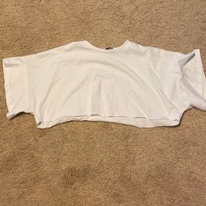 White CIDER oversized crop top